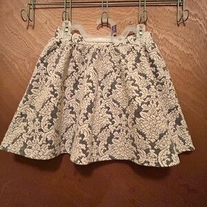 Bethany Mota grey and Cream lace Patterned Mini Skirt